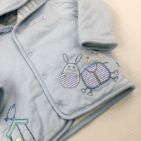 Donkey & Bird Embroidered Light Blue Jacket - Boys 3-6 Months