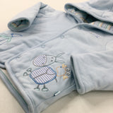 Donkey & Bird Embroidered Light Blue Jacket - Boys 3-6 Months