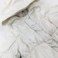 White Padded Lightweight Coat - Girls 3-6 Months