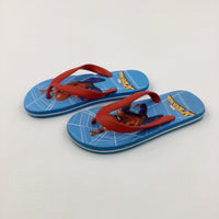 'Spider-Man' Blue & Red Flip Flops - Boys - Shoe Size 13-1