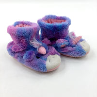 Unicorns Colourful Purple Slippers - Girls - Shoe Size 9-10