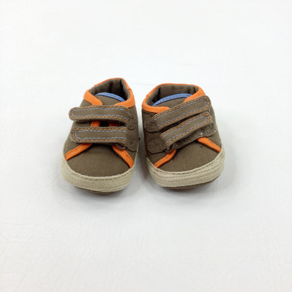 Tan & Orange Canvas Shoes - Boys - Shoe Size 1