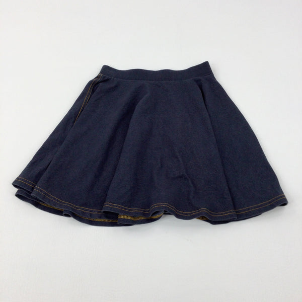 Dark Blue Denim Effect Skirt - Girls 6-7 Years