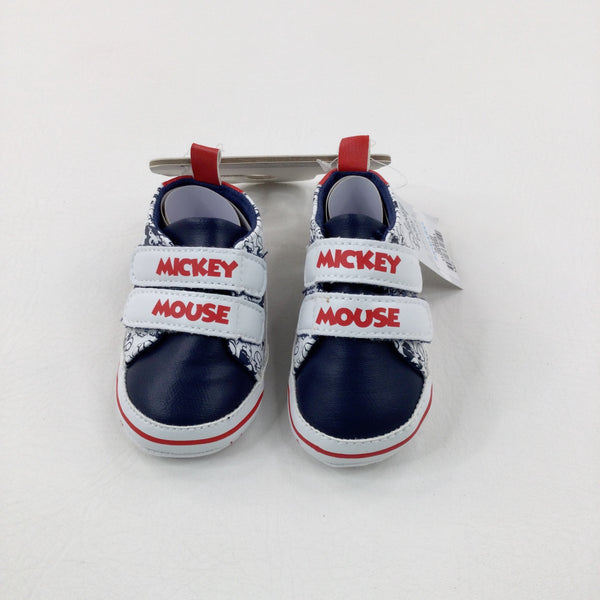 **NEW** 'Mickey Mouse' Navy Baby Shoes - Boys - Shoe Size 1