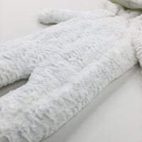 White Fluffy Winter Pramsuit - Girls 3-6 Months