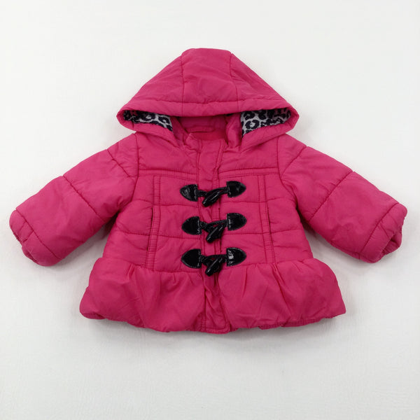 Pink Padded Hooded Duffle Coat - Girls 3-6 Months