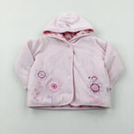 Flowers Embroidered Pale Pink Jacket - Girls 3-6 Months