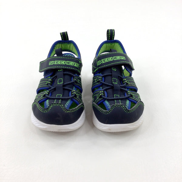 'Skechers' Navy & Green Sandals - Boys - Shoe Size 9
