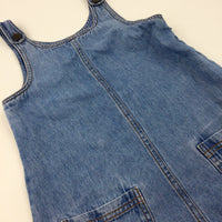 Mid Blue Denim Dungaree Dress - Girls 6-7 Years