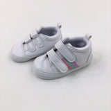 Colourful Striped White Baby Shoes - Girls - Shoe Size 3