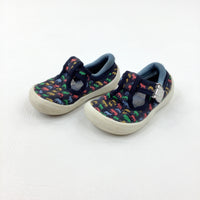 Colourful Animal Navy Canvas Shoes - Boys - Shoe Size 4