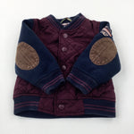 Quilted Burgundy & Navy Jacket - Boys 6-9 Months