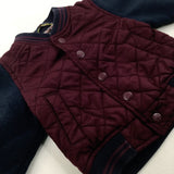 Quilted Burgundy & Navy Jacket - Boys 6-9 Months