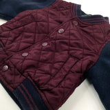 Quilted Burgundy & Navy Jacket - Boys 6-9 Months