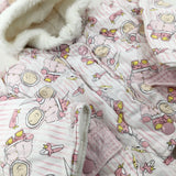 Babies & Birds Pink Striped Coat - Girls 6-9 Months