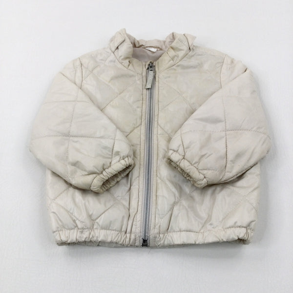 Quilted Cream Lightweight Jacket - Girls 6-9 Months