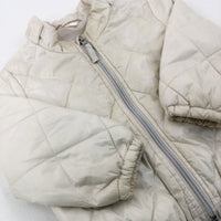 Quilted Cream Lightweight Jacket - Girls 6-9 Months