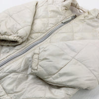 Quilted Cream Lightweight Jacket - Girls 6-9 Months