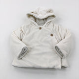 White Velour Coat - Boys 9-12 Months