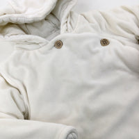 White Velour Coat - Boys 9-12 Months