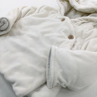 White Velour Coat - Boys 9-12 Months