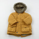 Mustard Yellow Winter Coat - Boys 9-12 Months