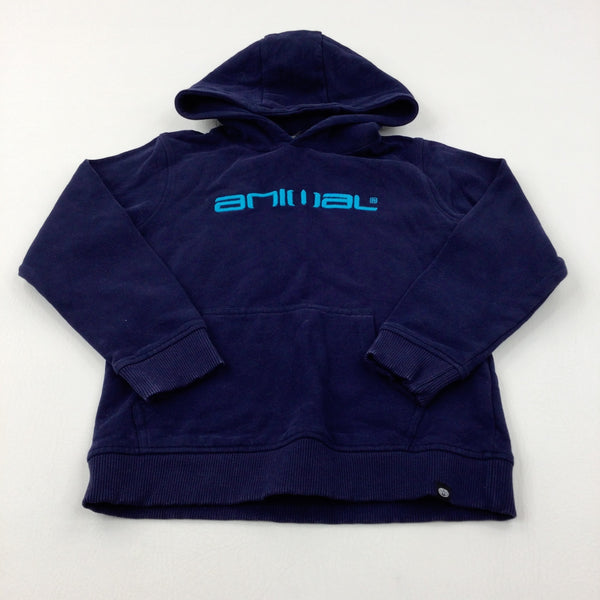 'Animal' Embroidered Navy Hoodie - Boys 7-8 Years