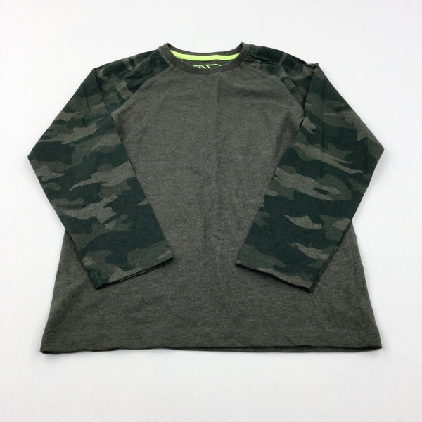 Camouflage Green Long Sleeve Top - Boys 7-8 Years