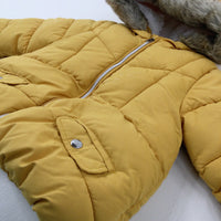 Mustard Yellow Padded Fleece Lined Winter Coat - Boys 12-18 Months