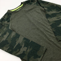 Camouflage Green Long Sleeve Top - Boys 7-8 Years