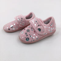 Spotty Pink Slippers - Girls - Shoe Size 8