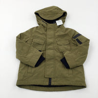 **NEW** 'Little Dude' Khaki Fleece Lined Coat - Boys 18-24 Months