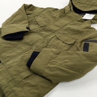 **NEW** 'Little Dude' Khaki Fleece Lined Coat - Boys 18-24 Months