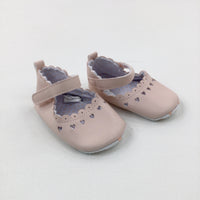 Hearts Pink Baby Shoes - Girls - Shoe Size 2