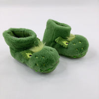 Dragon Fluffy Green Slippers - Boys - Shoe Size 10
