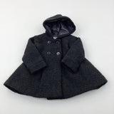 Textured Charcoal Grey Coat - Girls 2-3 Years