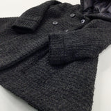 Textured Charcoal Grey Coat - Girls 2-3 Years