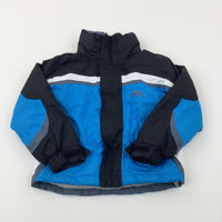 'Trespass' Motif Blue & Black Winter Coat - Boys 3-4 Years