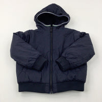 Navy Fleece Lined Winter Coat - Boys 3-4 Years