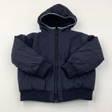 Navy Fleece Lined Winter Coat - Boys 3-4 Years