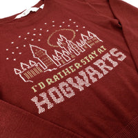 'Hogwarts' Stars Burgundy Knitted Jumper - Boys 8-9 Years