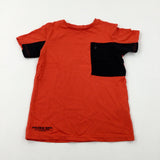 Red & Black Cotton T-Shirt - Boys 8-9 Years