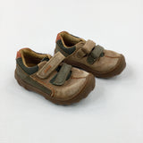 Brown & Khaki Trainers - Boys - Shoe Size 5