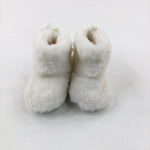 Bows Fluffy White Baby Boots - Girls - Shoe Size 1