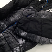 'Gerry' Motif Camouflage Charcoal Grey Padded Coat - Boys 5-6 Years