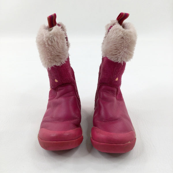 Pink Fluffy Top Boots - Girls - Shoe Size 7