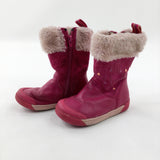 Pink Fluffy Top Boots - Girls - Shoe Size 7