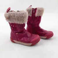 Pink Fluffy Top Boots - Girls - Shoe Size 7