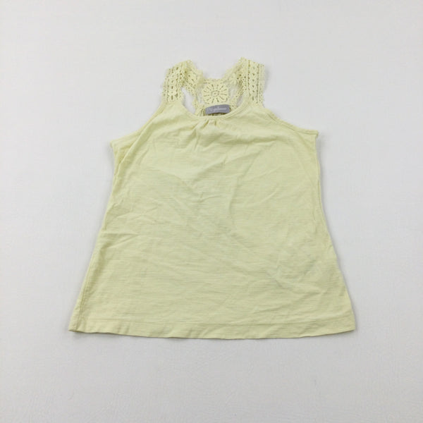 Patterned Embroidered Yellow Vest Top - Girls 8-9 Years