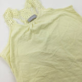 Patterned Embroidered Yellow Vest Top - Girls 8-9 Years